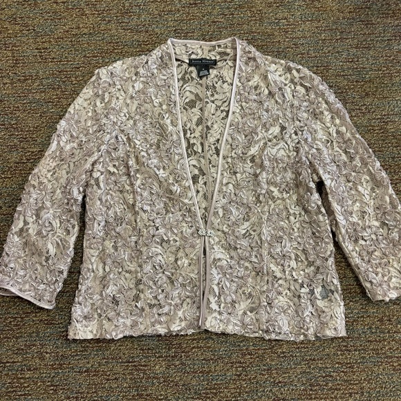 Jessica Howard formal dress 16 champagne embellished jacket - Picture 11 of 11